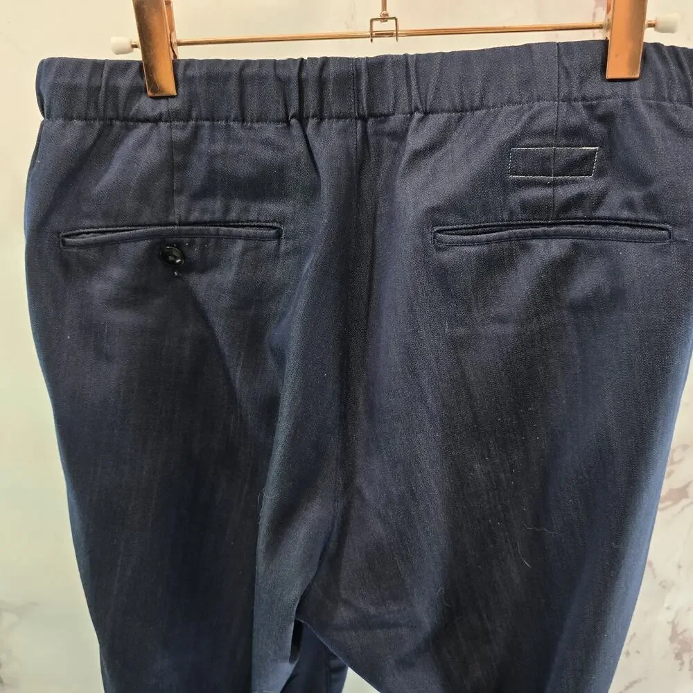 Steven Alan Pants Mens Medium Blue Straight Chino Crop Silk Indigo Chambray